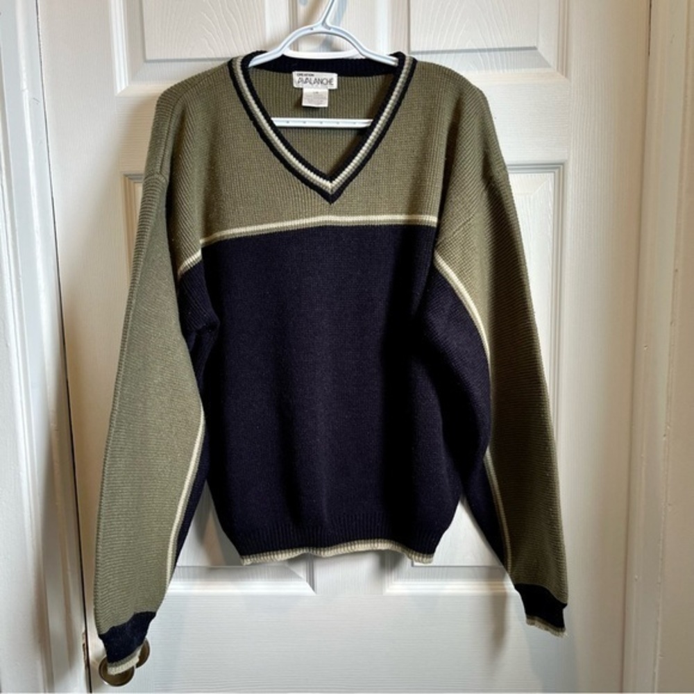 3/30$💥 Creation Avalanche Large Sweater vintage shirt pullover men women Green
